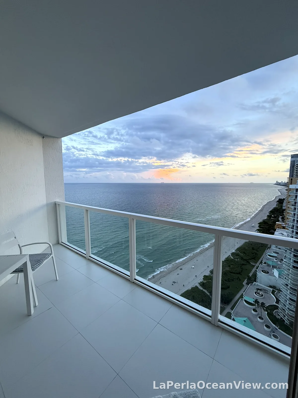 Balcony of residence 3101 at sunrise